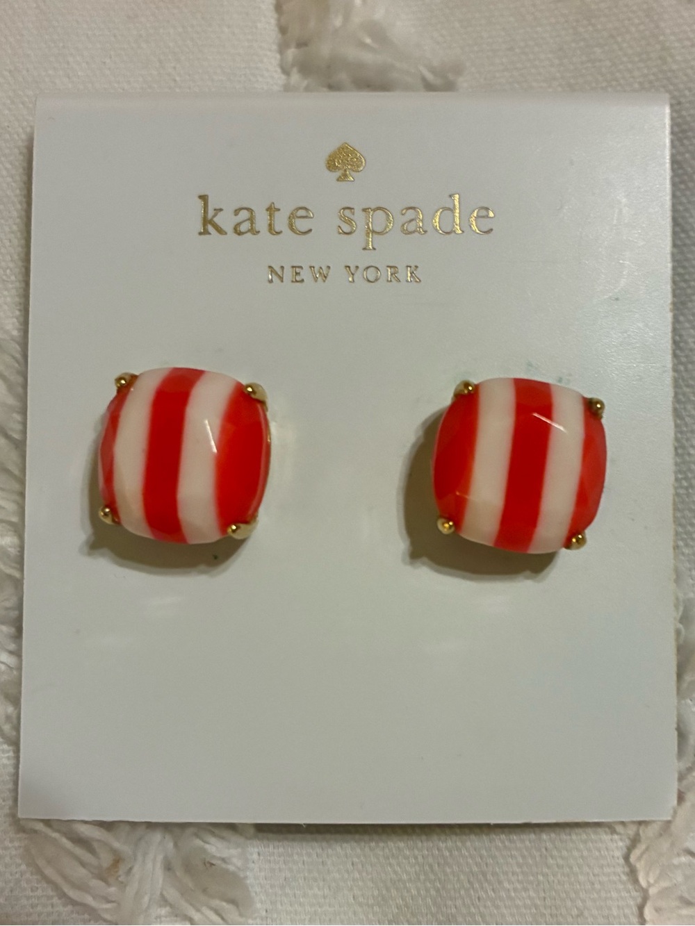 kate spade coral square stud